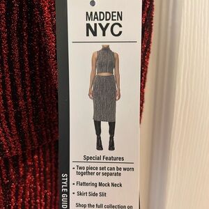 Steve Madden Red and black Two-Piece Midi Dress